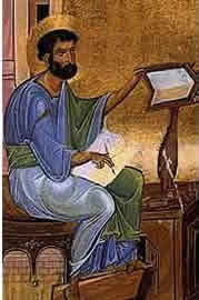 Icon of Mark writing his Gospel